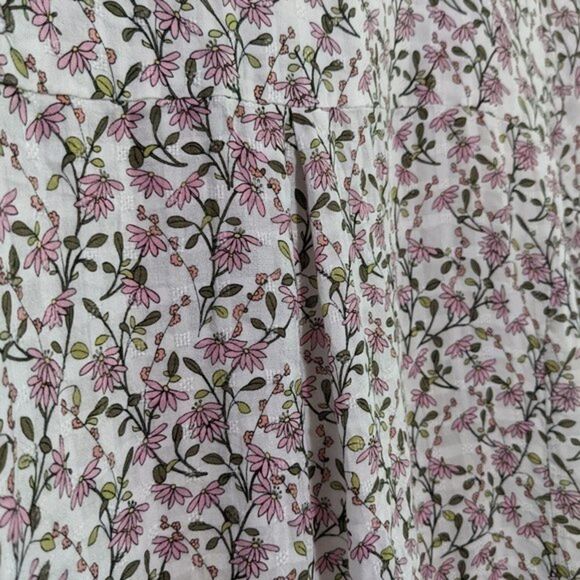 Jane and Delancy floral button down shirt white w/ pink flowers sz M - Picture 8 of 8